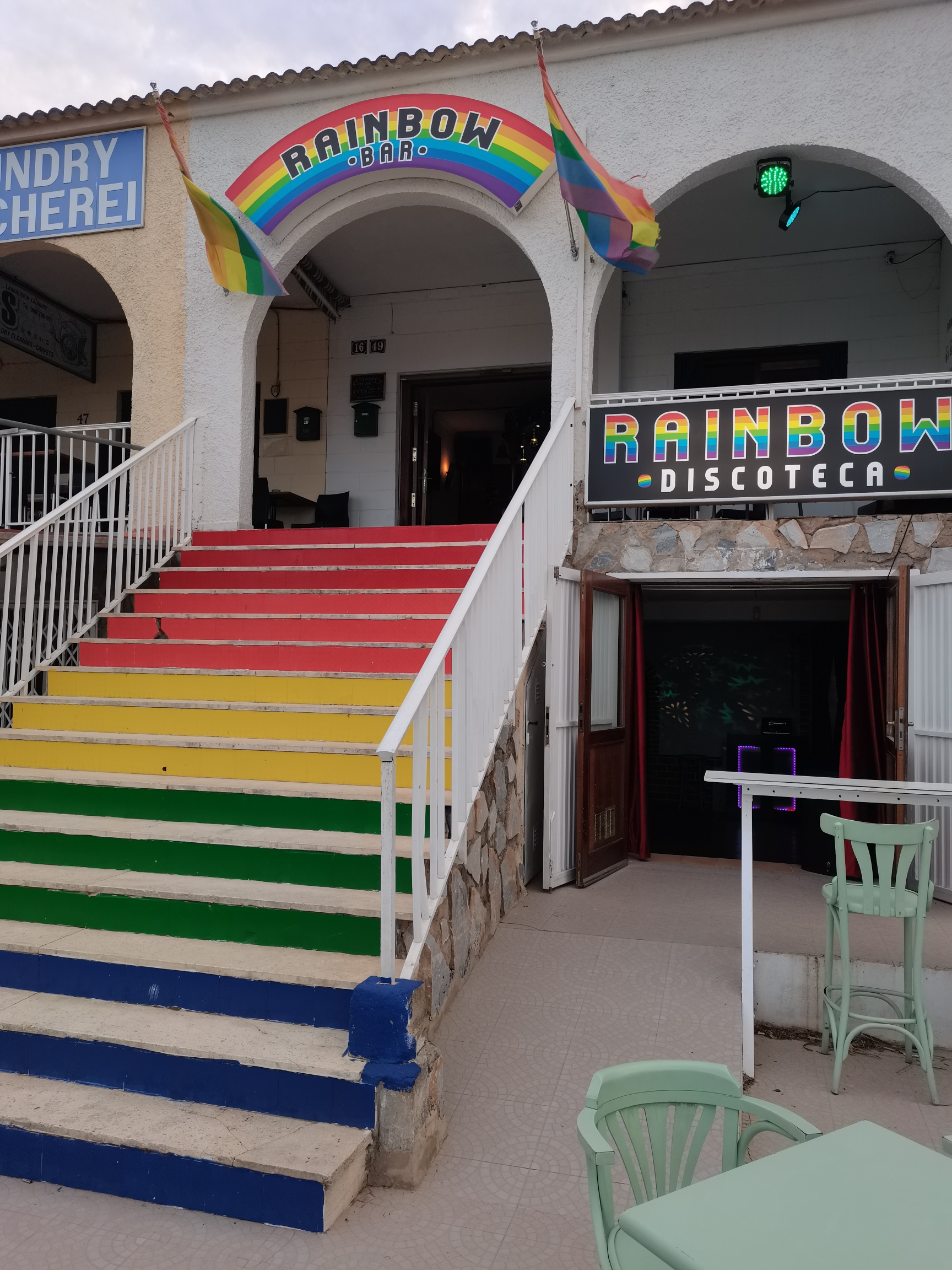 Rainbow disco entrance La Marina